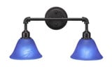 Vintage 2 Light Down Glass Vanity Light 20 Inch Length by Toltec - 182-DG-4155