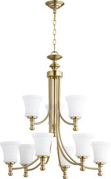 Rossington 9 Light 2 Tier Chandelier 31 inch wide by 23 inch high by Quorum - 6122-9-SO