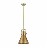 Newton Cone 1 Light Metal Small Stem Pendant 14.75 Inch Tall by Innovations - 411-1SM-M411-10