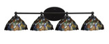 Capri 4 Light Art Glass Vanity Light 32.25 Inch Wide by Toltec - 5914-3225725