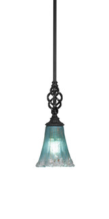 Elegante 1 Light Crystal Glass Mini Pendant 12 Inch Tall by Toltec - 80-55-12