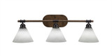 Blacksmith 3 Light Vanity Light 9 Inch Tall by Toltec - 1753-7-9-