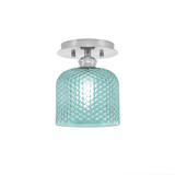 Edge 1 Light 6 Inch Wide Textured Glass Semi Flush Mount by Toltec - 1160-6-7.75-2