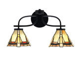 Cavella 2 Light Art Glass Vanity Light 18.5 Inch Length by Toltec - 3912-MB-9325