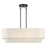 Manorwood 4 Light Large Linear Chandelier 20.5 Inch X 10 Inch Wide by Livex - 41934