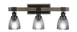 Tacoma 3 Light Steel Vanity Light 25.25 Inch Length by Toltec - 1843--1125-2525