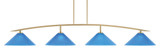 Kurve 4 Light Steel Bar Island Pendant 75.75 Inch Length by Toltec - 3734-GP-415