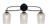 Cavella 3 Light Down Glass Vanity Light 26.25 Inch Length by Toltec - 3913-MB-4250