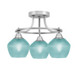 Paramount 3 Light Semi Flush Mount 12.5 Inch and 15.75 Inch Wide by Toltec - 3417-BN-4622