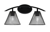 Kurve 2 Light Down Glass Vanity Light 18.25 Inch Length by Toltec - 3722-GP-202