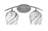 Kurve 2 Light Curved Glass Vanity Light 18.25 Incy Tall by Toltec - 3722-GP-4810