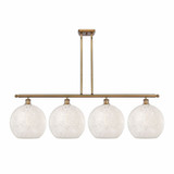 White Mouchette 4 Steel Stem Hung Oversized Island Pendant by Innovations - 516-4I-G1216-12