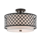Arabesque 3 Light 15.25 Inch Wide Semi Flush Mount by Livex - 41108
