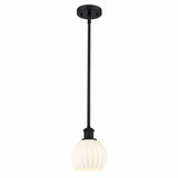 White Venetian 1 Light Stem Hung Mini Pendant by Innovations - 516-1S-G1217-6