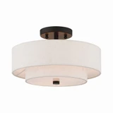 Meridian 2 Light 13 Inch Wide Semi Flush Mount by Livex - 51083