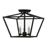 Devone 3 Light 12.5 Inch Wide Square Semi Flush Mount by Livex - 49430