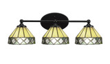 Capri 3 Light Art Glass Vanity Light 23.5 Inch Lenght by Toltec - 5913-775235