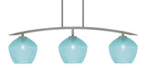 Kurve 3 Light Steel Island Pendant 12.25 Inch Tall by Toltec - 3736-GP-4922