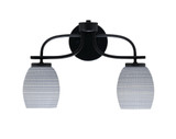 Cavella 2 Light Matrix Glass Vanity Light 16.75 Inch Length by Toltec - 3912-MB-4022