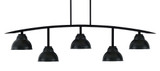 Kurve 5 Light Bar Island Pendant 13 Inch Tall by Toltec - 3745-MB-302
