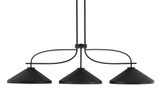 Cavella 3 Light Steel Medium Island Pendant 45.75 Inch Length by Toltec - 3936-GP-424