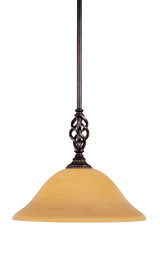 Elegante 1 Light Steel Medium Stem Pendant 11.5 Inch Tall by Toltec - 80-12-115-