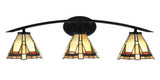 Kurve 3 Light Steel Vanity Light with Down Glass by Toltec - 3723-GP-302