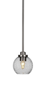 Odyssey 1 Light Stem Hung Mini Pendant 6.5 Inch Tall by Toltec - 2601-BN-4100