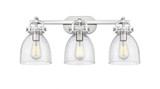 Newton Bell 3 Light Dome Glass Vanity Light by Innovations - 410-3W-G412-7