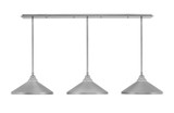 3 Light Stem Hung Linear Pendalier 7.5 x 53.25 Inch by Toltec 48-BN-424-BN - 48-BN-424-BN