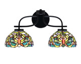 Cavella 2 Light Art Glass Vanity Light 9.75 Inch Tall by Toltec - 3912-MB-9925