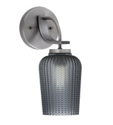 Cavella 1 Light Textured Glass Wall Sconce 12.5 Inch Tall by Toltec - 3911-GP-4250