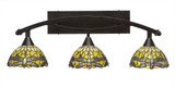 Bow 3 Light Amber Glass Vanity Light 29.25 Inch Length by Toltec - 173--105-2925
