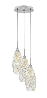 Array 3 Light Small Pendant 17.75 Inch Tall by Toltec - 1816-BN-10.5-17.75
