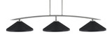 Kurve 3 Light Steel Medium Bar Island Pendant 54.25 Inch Length by Toltec - 3733-GP-424-GP
