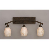 Bow 3 Light Shell Glass Vanity Light 26.5 Inch Length by Toltec - 173-825-1275-265