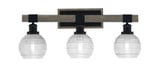 Tacoma 3 Light Steel Vanity Light 26.5 Inch Length by Toltec - 1843-MBDW-5110