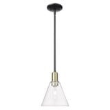 Berkshire Glass 1 Light Stem Hung Mini Pendant 10.63 Inch by Innovations - 716-1S-GBC-8