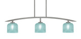 Kurve 3 Light Round Glass Island Pendant 41 Inch Length by Toltec - 3736-GP-4612