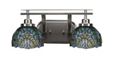 Odyssey 2 Light Art Glass Vanity Light 17.5 Inch Length by Toltec - 2612-BN-9925