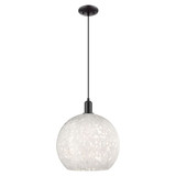 White Mouchette 1 Light Cord Hung Mini Pendant 17.45 Inch by Innovations - 716-1P-G1216-14