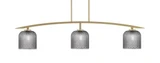 Kurve 3 Light Down Glass Island Pendant 12.25 Inch Tall by Toltec - 3733-NAB-491