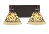 Edge 2 Light Matrix Glass Vanity Light by Toltec - 1162-BN-4059