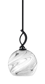 Cavella 1 Light Steel Small Pendant 15.5 Inch Tall by Toltec - 3901-MB-4350