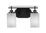 Odyssey 2 Light Square Glass Vanity Light 14.75 Inch Length by Toltec - 2612-BN-530