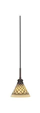 Edge 1 Light Small Cord Pendant 9.75 Inch Tall by Toltec - 1152-7-9.75