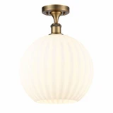 White Venetian 1 Light 12 Inch Wide Modern Semi Flush Mount by Innovations - 516-1C-G1217-12