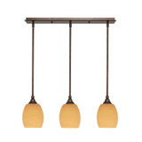 Any 3 Light Pendant 25 Inch Length by Toltec - 25-BRZ-406