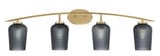 Kurve 4 Light Textured Glass Vanity Light 11.5 Inch Tall by Toltec - 3724-NAB-4250