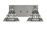 Edge 2 Light Art Glass Vanity Light by Toltec - 1162-BN-9105